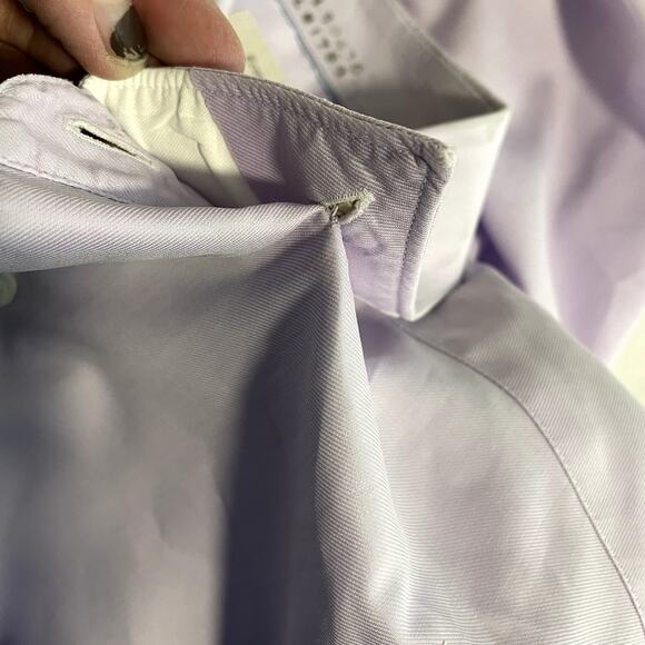 Ermenegildo Zegna Size M Dress Shirt Button Down Light Purple White Cuff Career - Picture 15 of 16